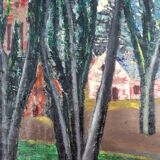 Painting 'Aften' - mid century modern / 70's abstract