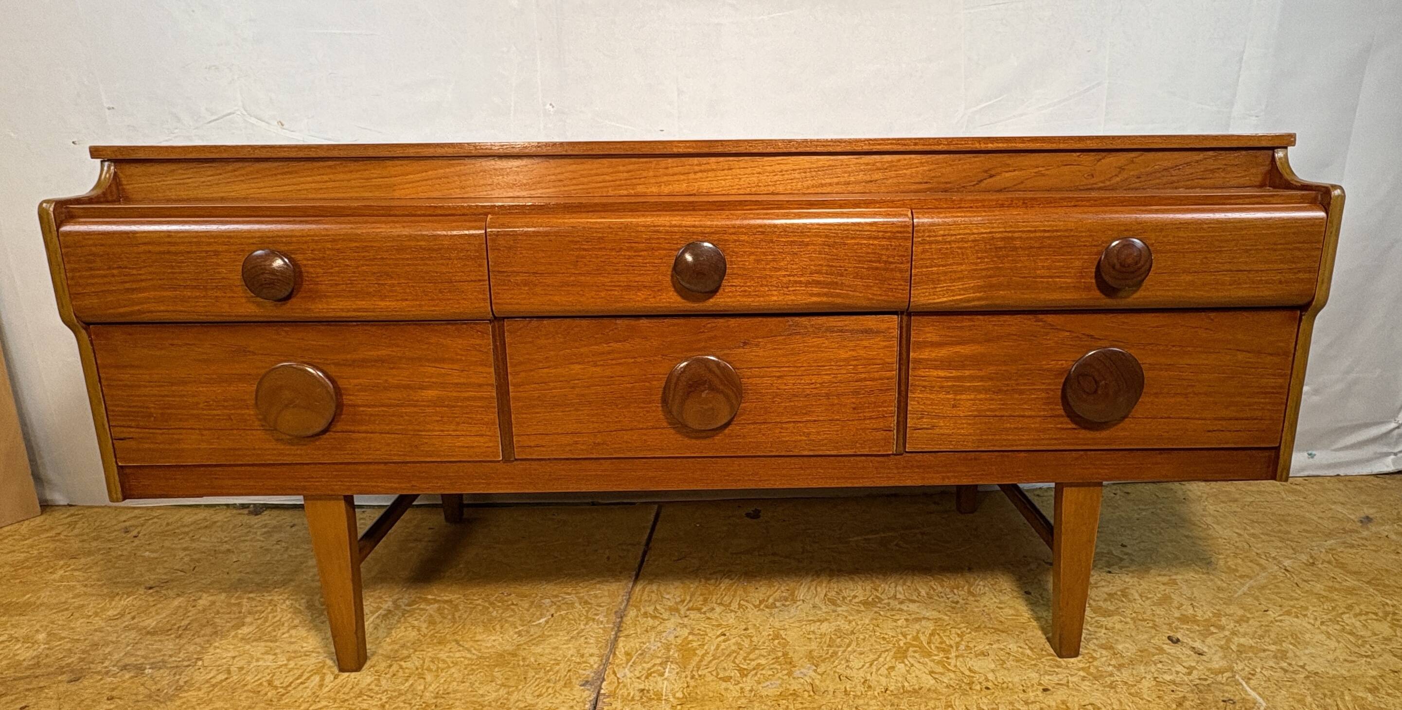 Mid Century Retro Teak Sideboard by Beautility Circa 1960 Danish Design Sca