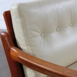 Canapé vintage 2 places Holstebro en teck, design danois du milieu du siècle