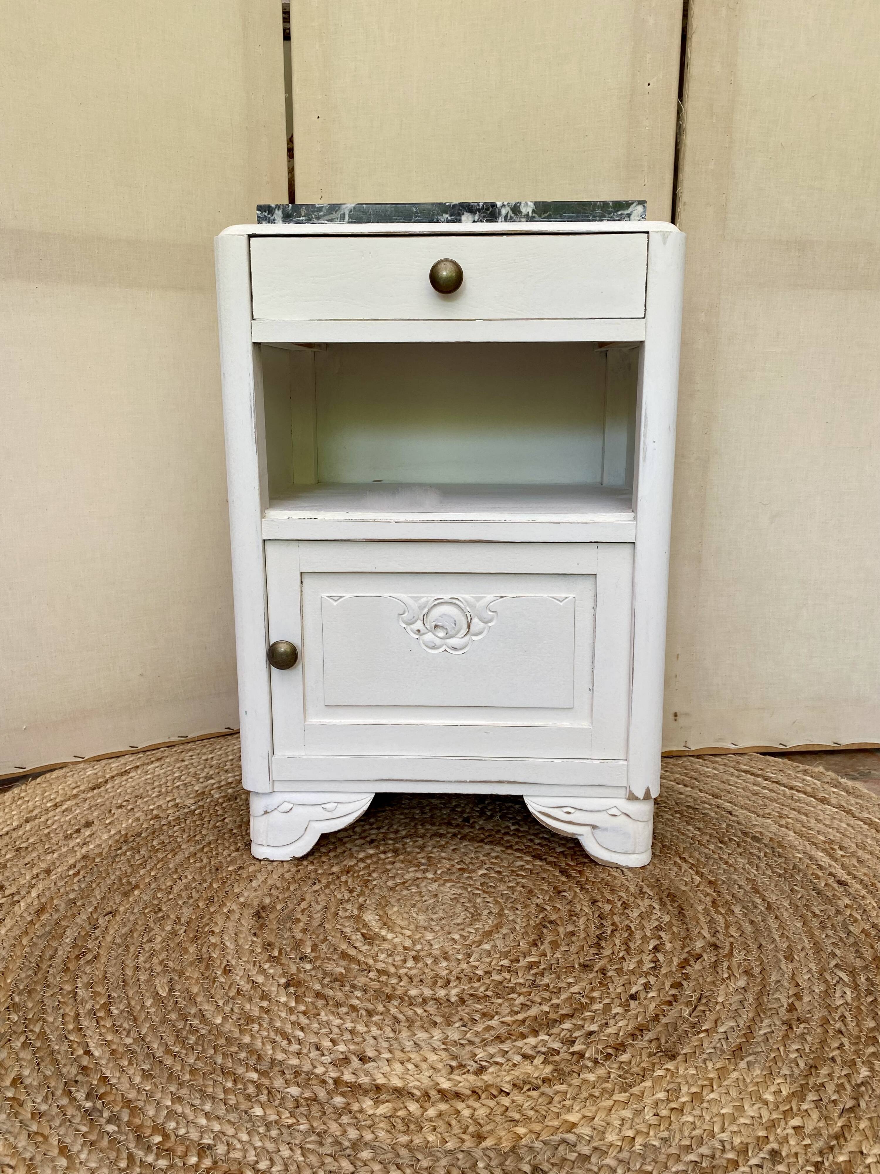 Wood and marble bedside table, 1940