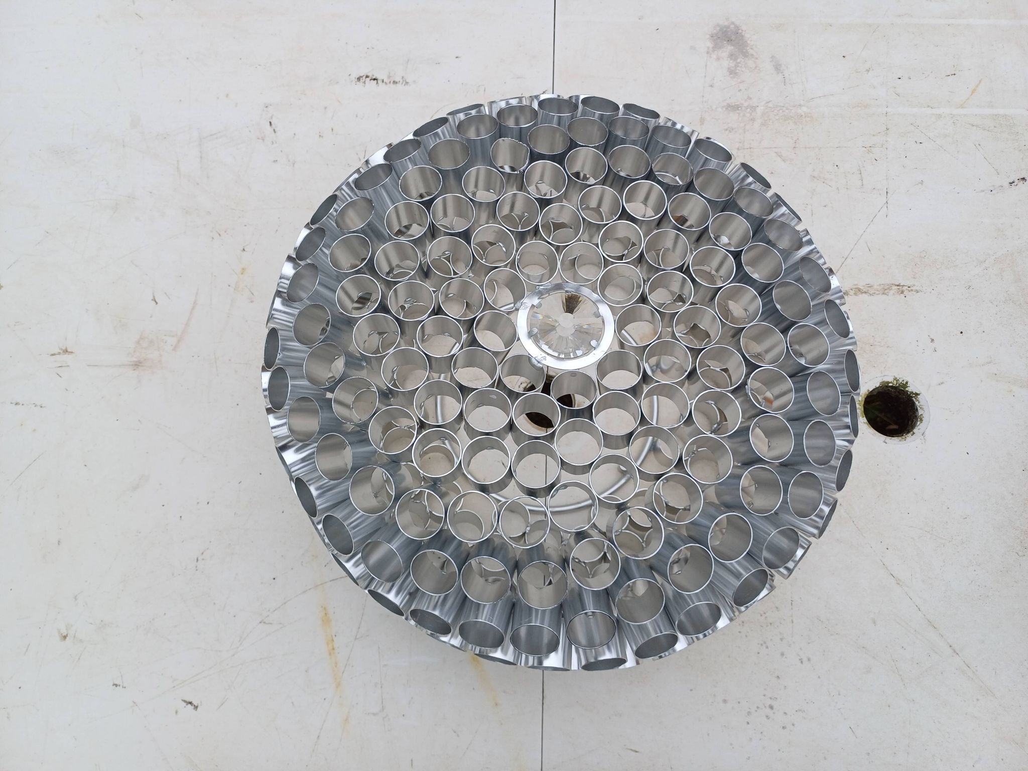 Suspension vintage aluminium + verre