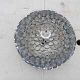 Vintage aluminum + glass pendant light