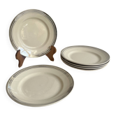 Assiettes à dessert liseré platine