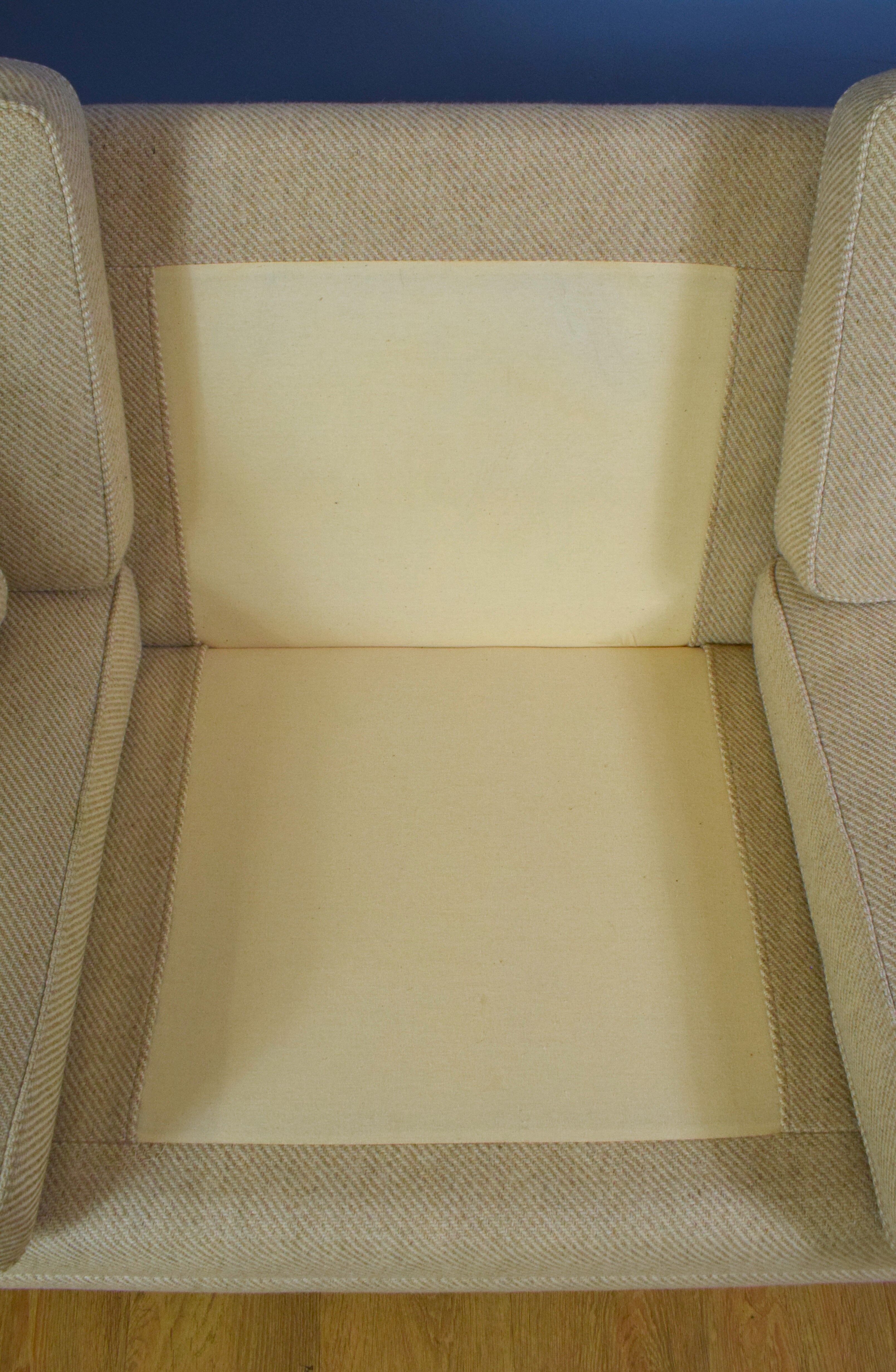 Mid century retro danish stouby style wool 3 seat sofa settee 1980s