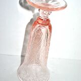 Vintage cornet vase in pink molded glass
