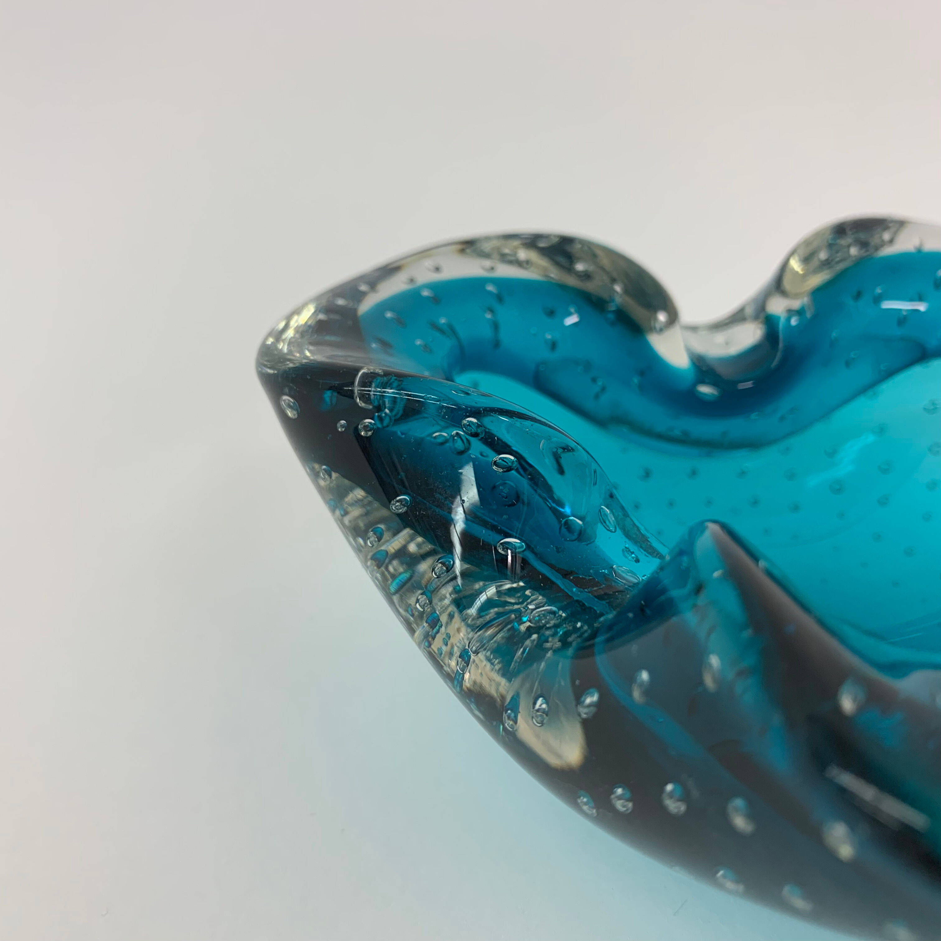 Mid century design set of 4 blue murano glass bowls , 1970's