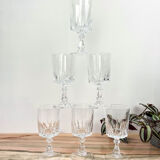 6 verres à eau cristal d'arques modèle louvre
