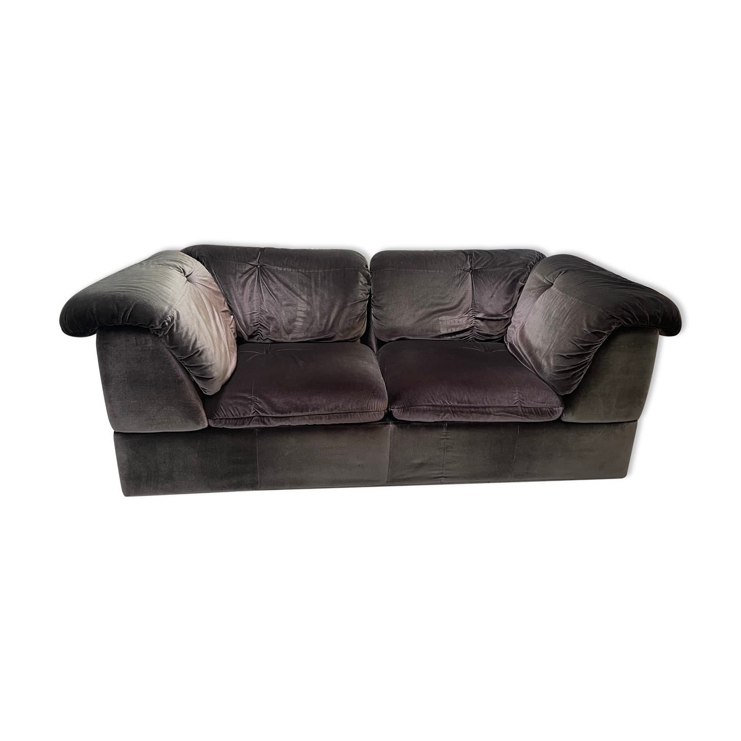 Black velvet sofa