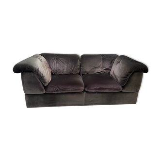 Black velvet sofa