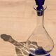 Elegant Two-Tone Carafe - Blown Glass White & Cobalt Blue - Murano Style