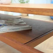 Scandinavian teak coffee table with double top