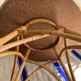 Table basse vintage en rotin et bambou