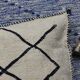 Moroccan white and black kilim cushion