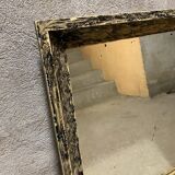 Vintage black and white wooden mirror