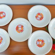 Lot de 6 assiettes à dessert motif graphique