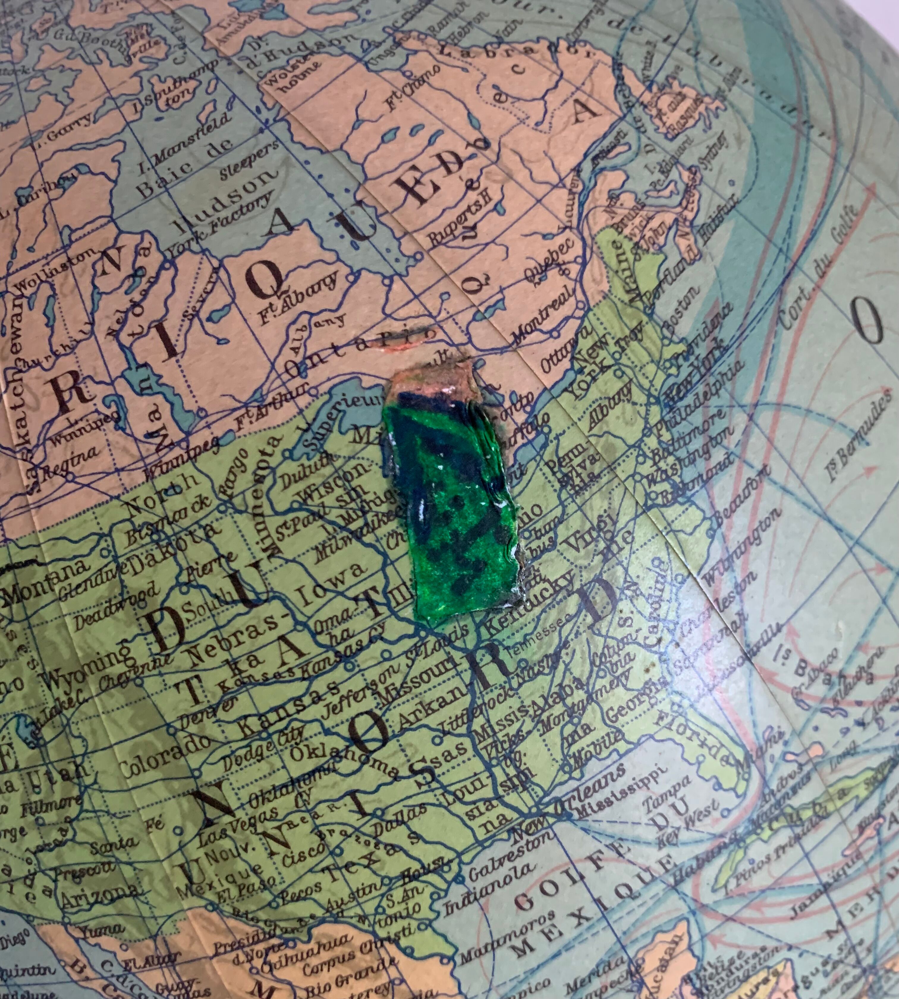Globe vintage 1950 terrestre verre Colomb édition politique mappemonde - 34