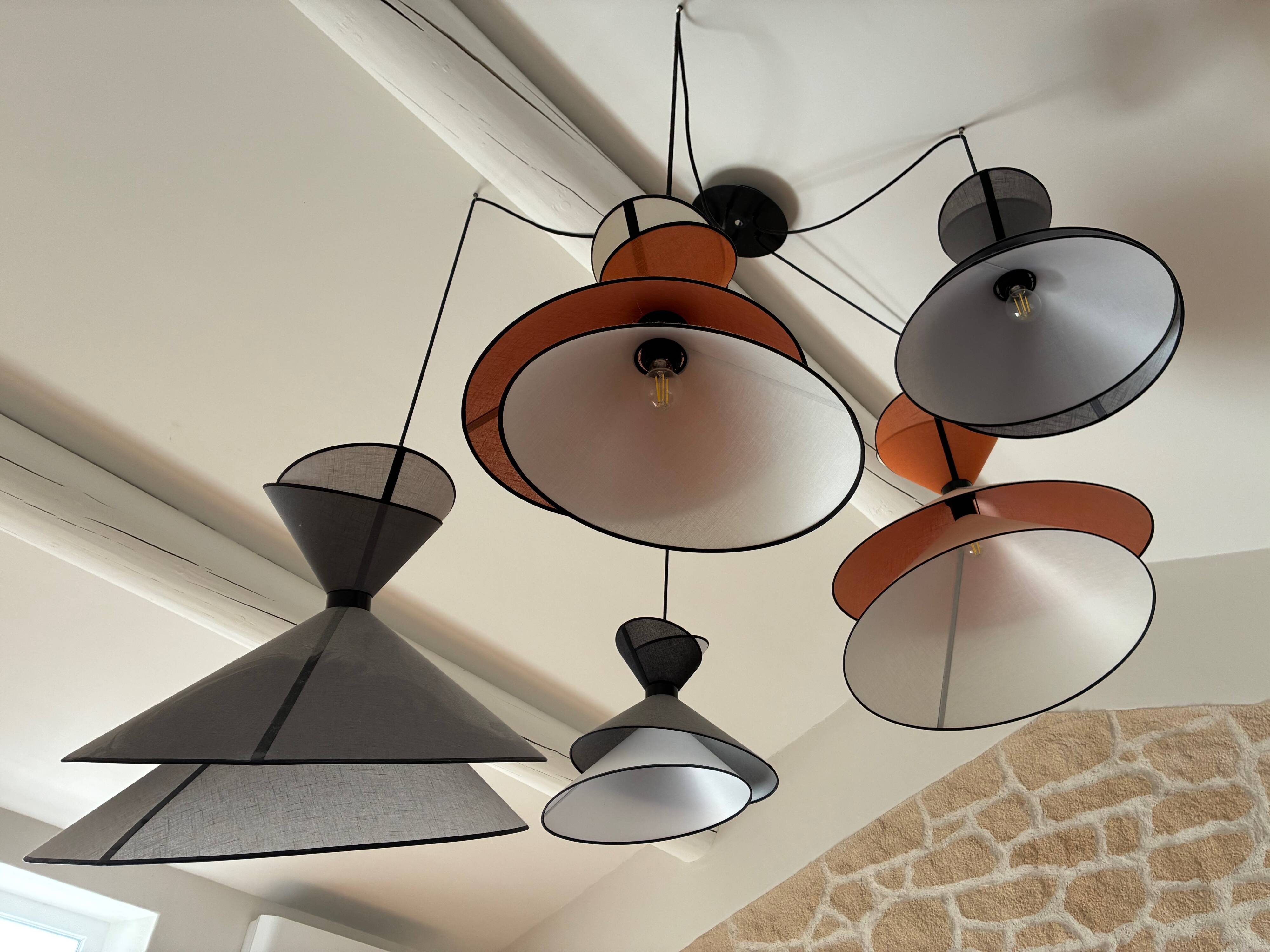 Suspension kimono - 5 lampshades