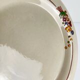 Presentation plate with pedestal Longwy, early 20th century, floral decoration.