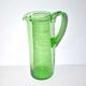 Pichet à orangeade vintage en verre uranifère soufflé vert dichroïque - Broc ouraline