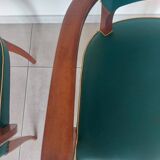 pair of green bridge armchairs