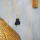 Czechoslovak Rattan and Wood Swing Arm Wall Lamp, 1960s