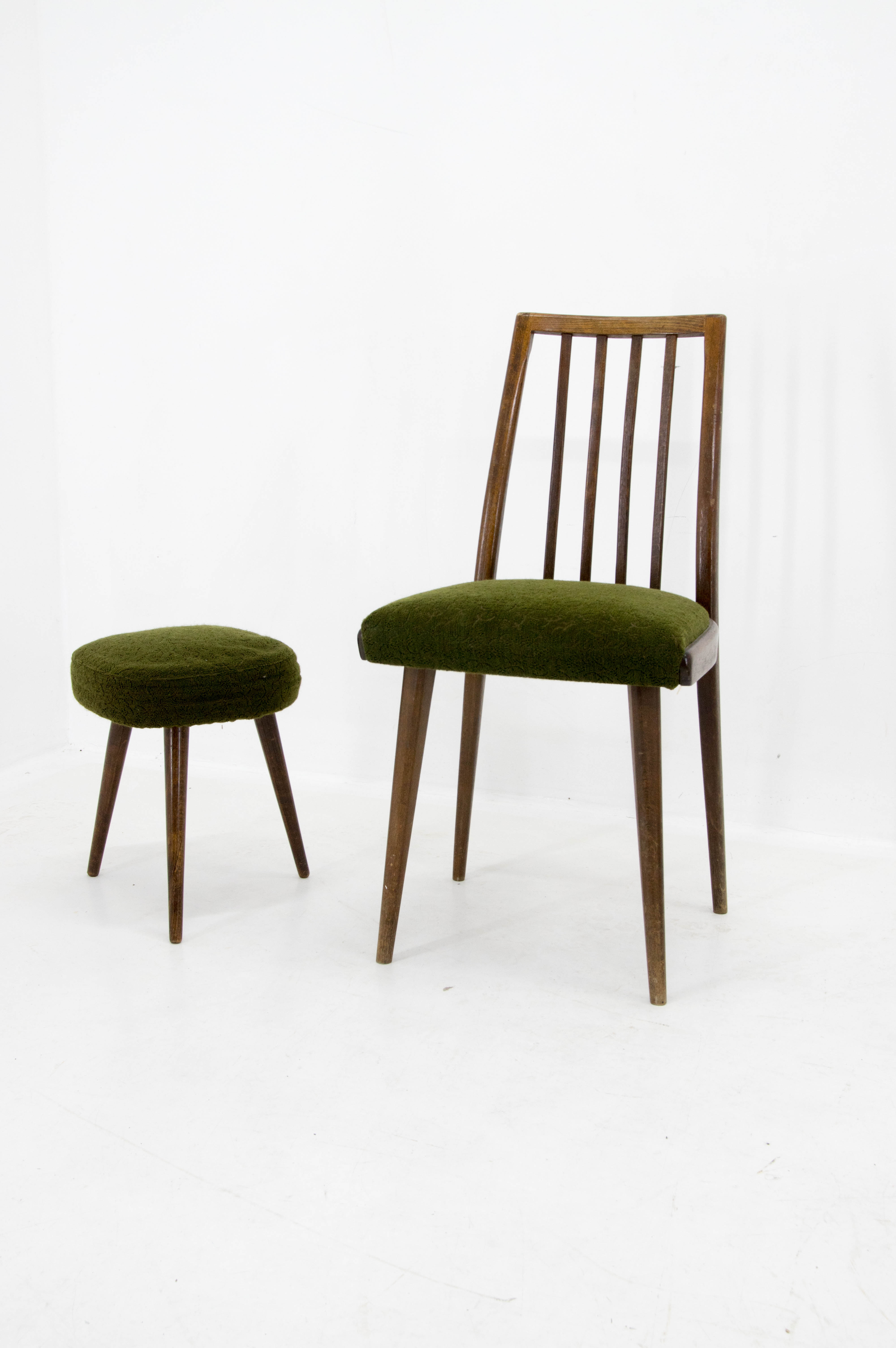 Set of Chair and Stool, Czechoslovakia, 1960s