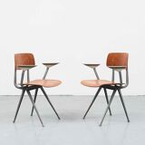 Chaise Friso Kramer Result accoudoirs chêne gris anthracite