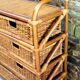 Commode rotin et osier années 70