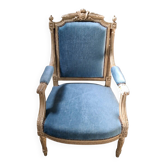 Fauteuil de style Louis XVI en Bois Laqué
