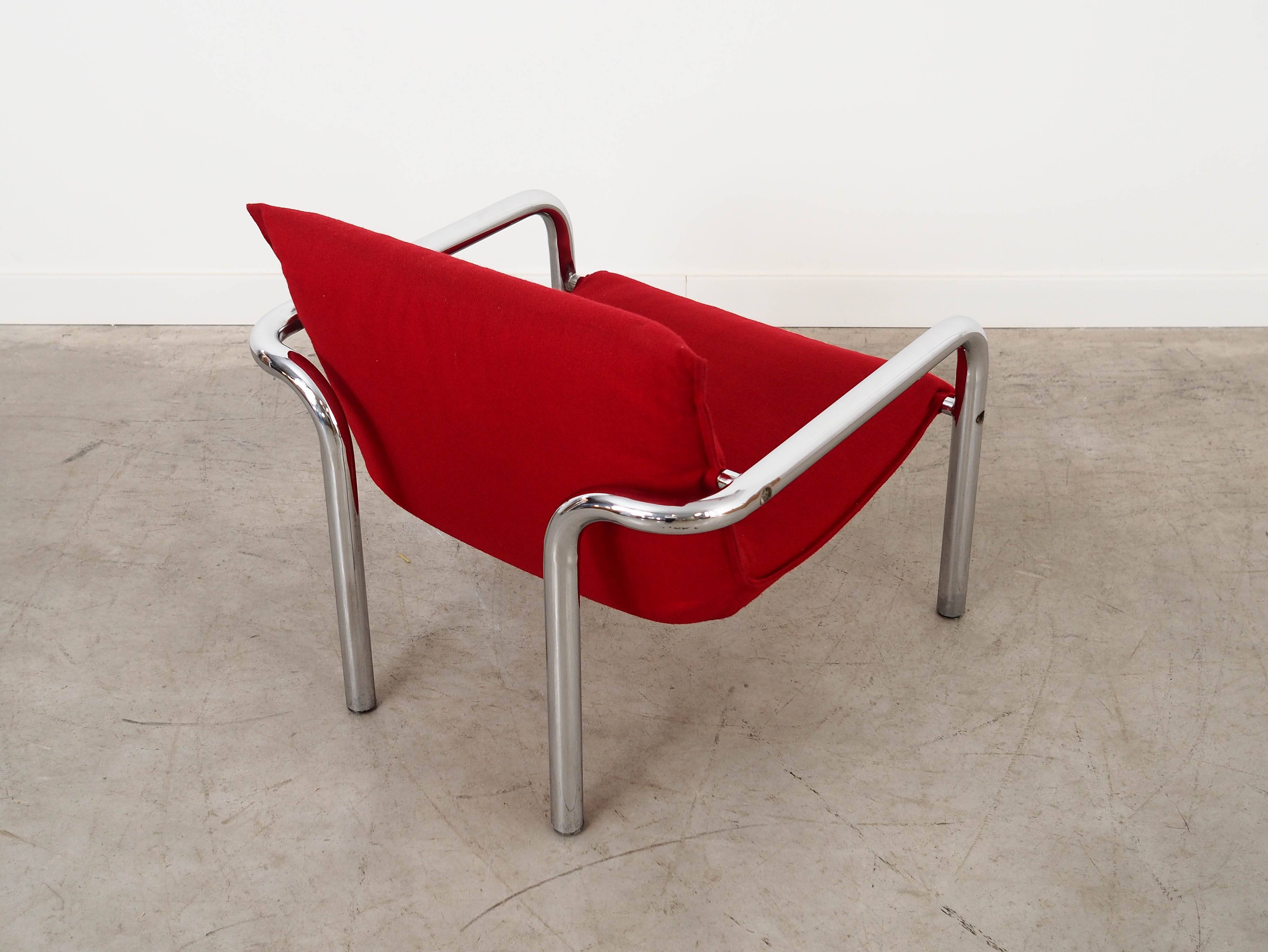 Red armchair, Italian design, 1970s, made in Italy