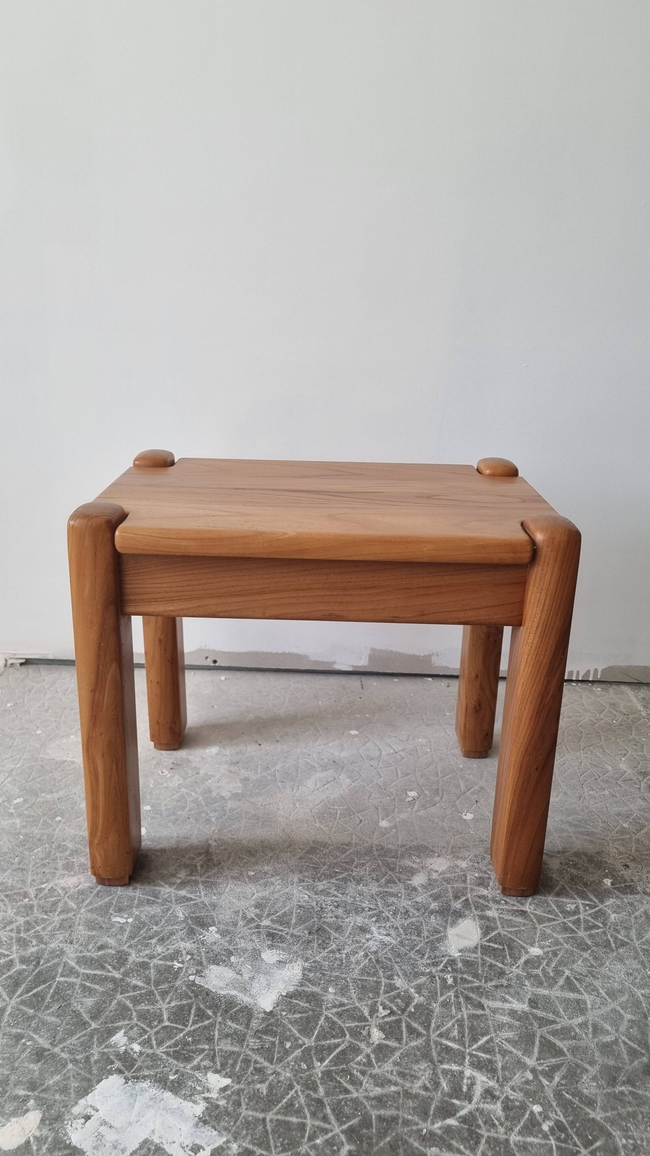 Vintage solid elm bedside table