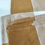 Vintage tablecloth and 8 napkins – caramel and golden mustard tones