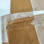 Nappe et 8 serviettes vintage – tons caramel et moutarde dorée