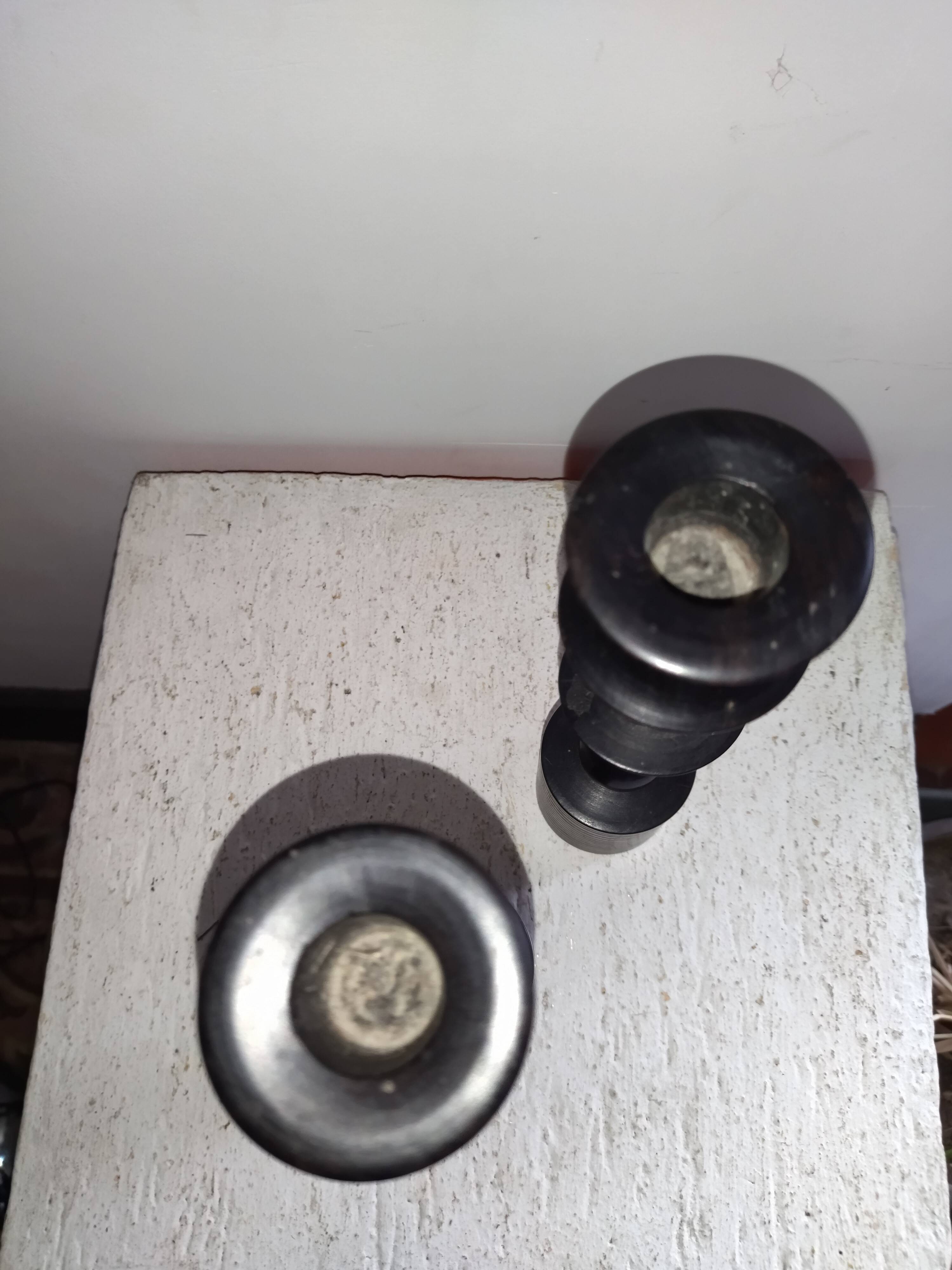 Pair of ebony candle holders art-deco candleholder