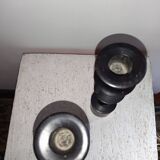 Pair of ebony candle holders art-deco candleholder