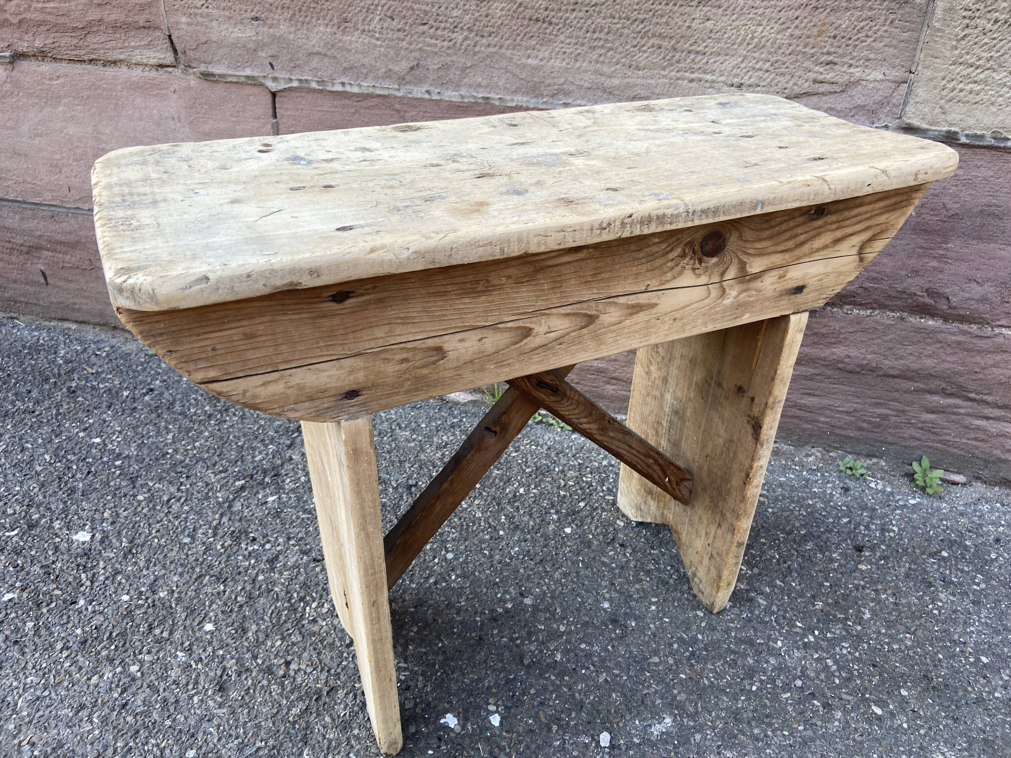 Farmhouse bench made of natural fir 1930s
