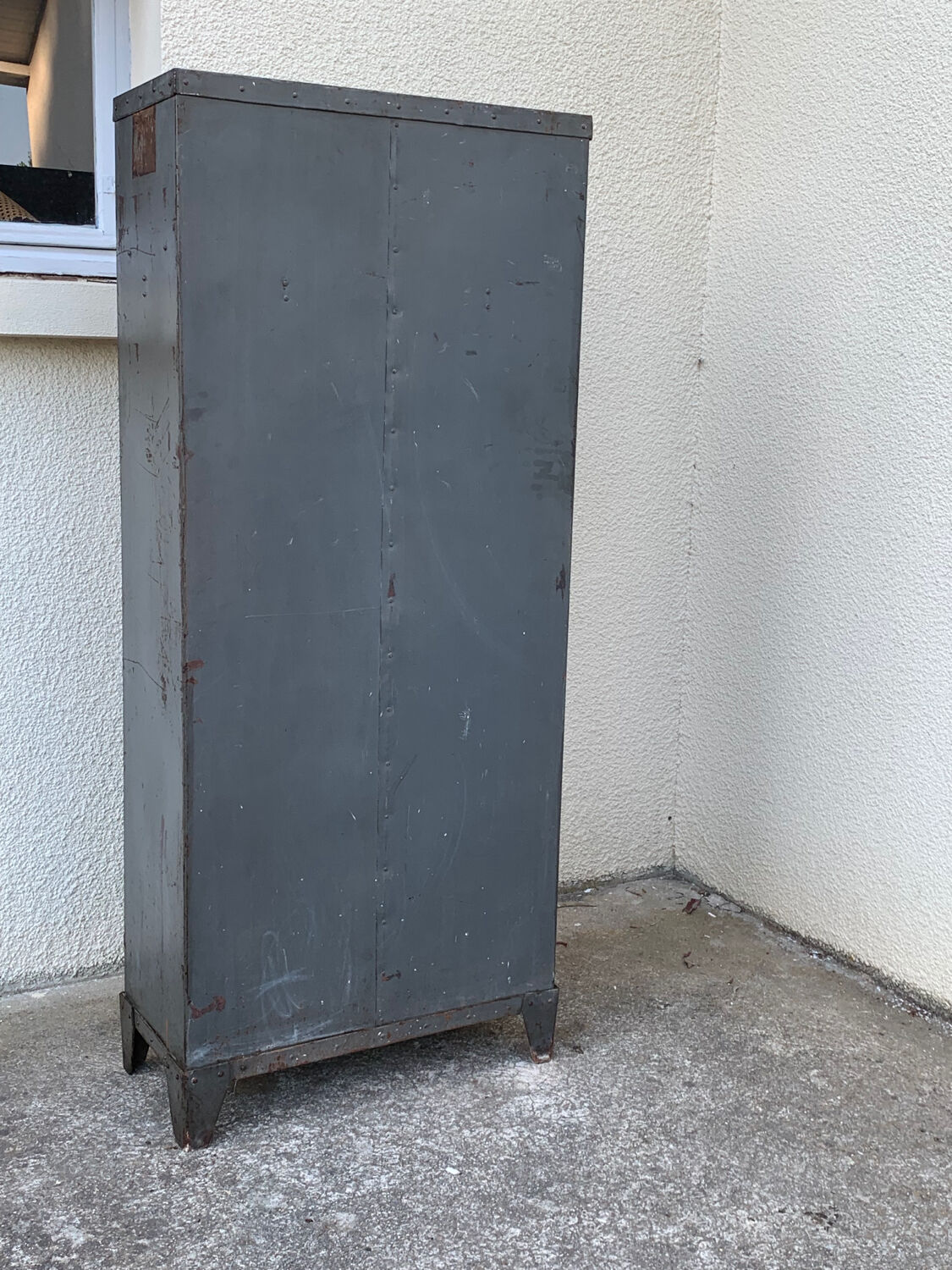1940s industrial workshop locker room