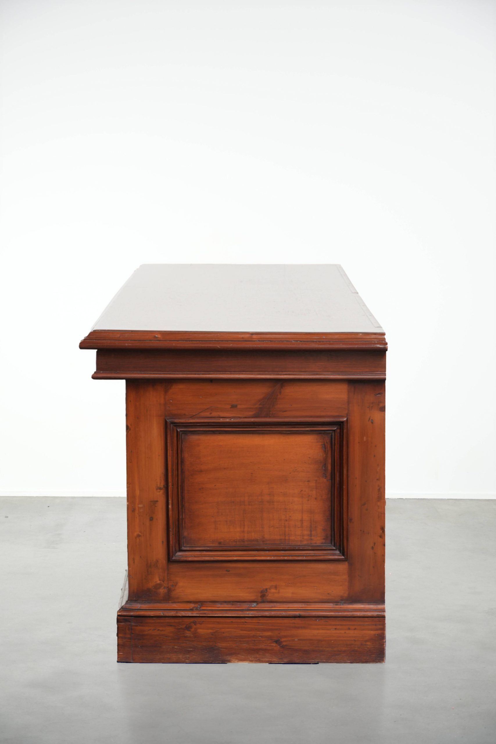 Large antique English shop counter / fabric counter from the 19th century