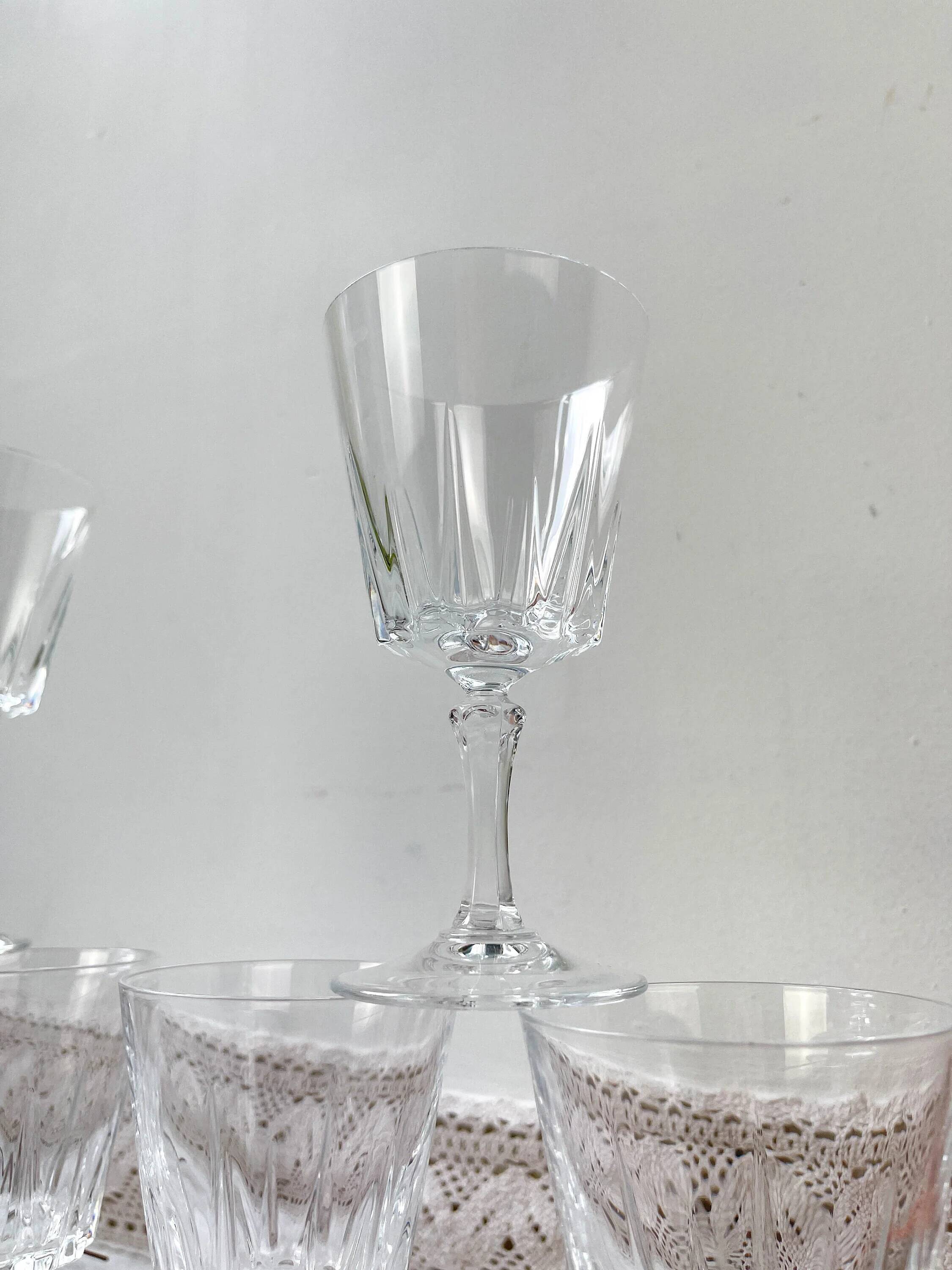6 white wine glasses Cristal D'Arques model Versailles