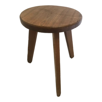 Tabouret tripode chêne 1960