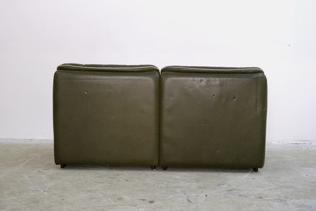 DS 66 Sofa from De Sede in Olive Leather, 1970s