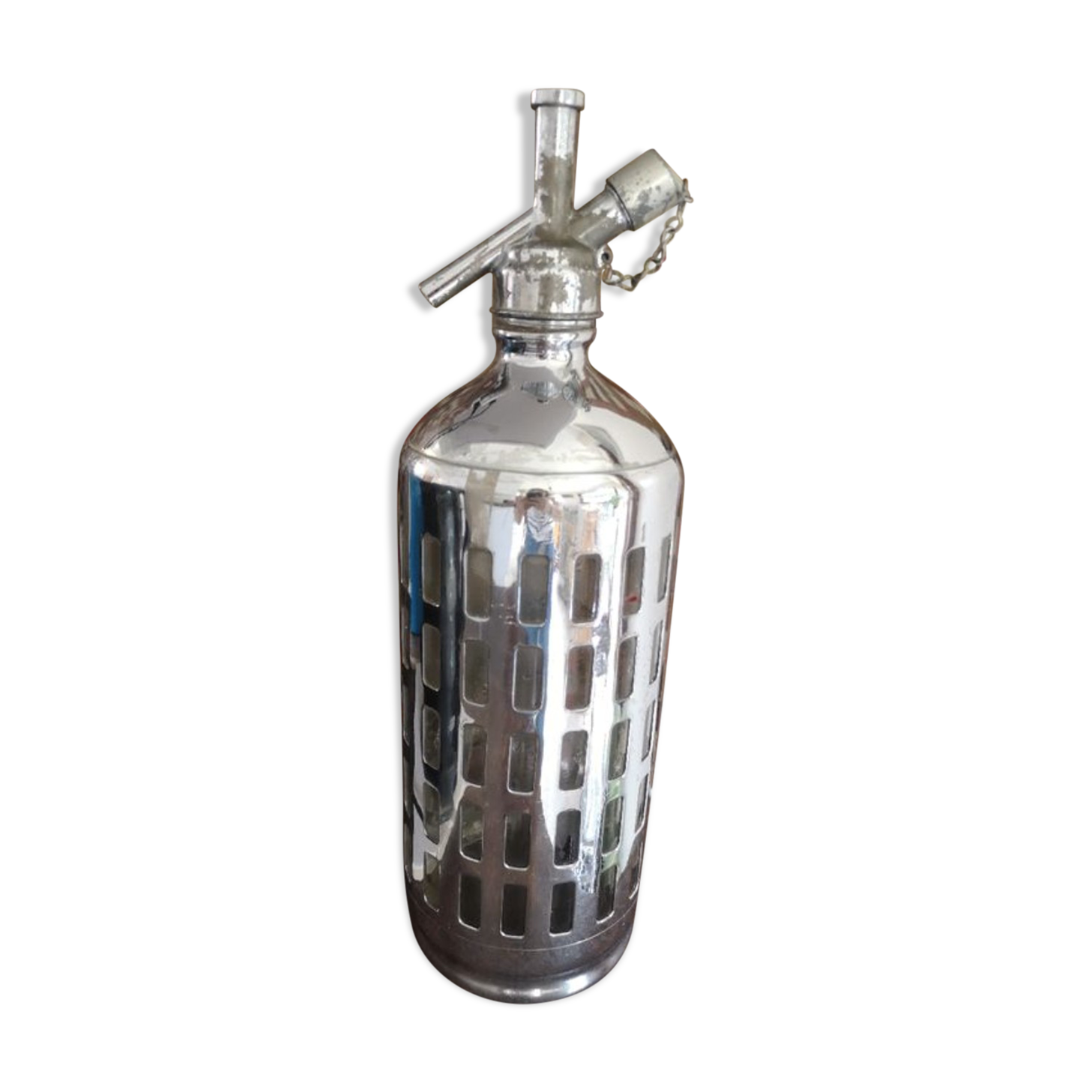 Vintage bistro siphon sparklets english glass and tin