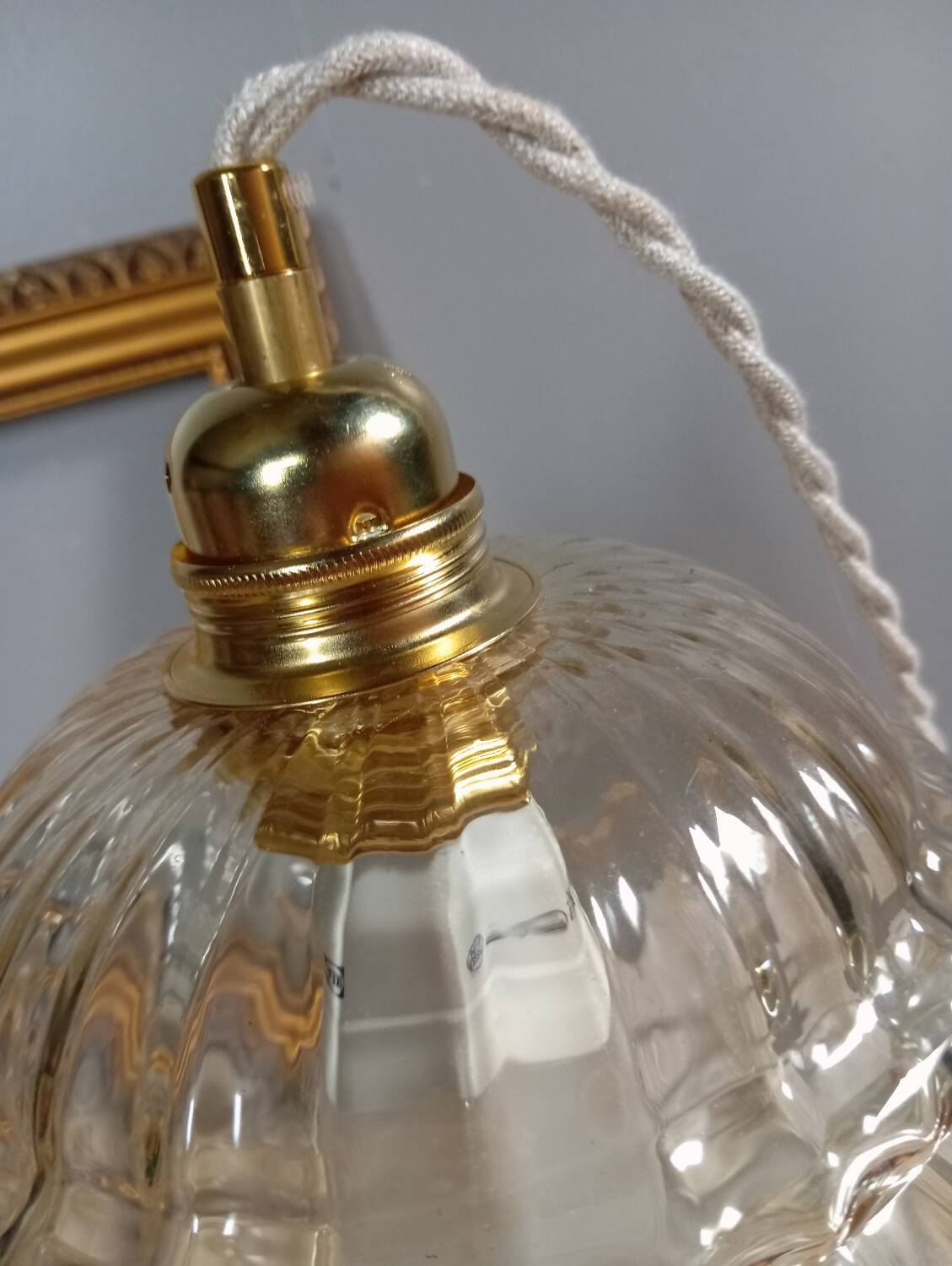 Large nomadic globe twisted tulip amber/honey, sand textile cord