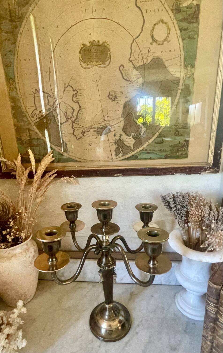 Two-tone solid brass chandelier