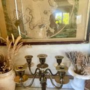 Chandelier en laiton massif bicolore