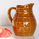 Saint Clement pitcher, string pattern, 1950s vintage French