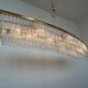 Big design hand made XXL glass and brass austrian chandelier - 1980s