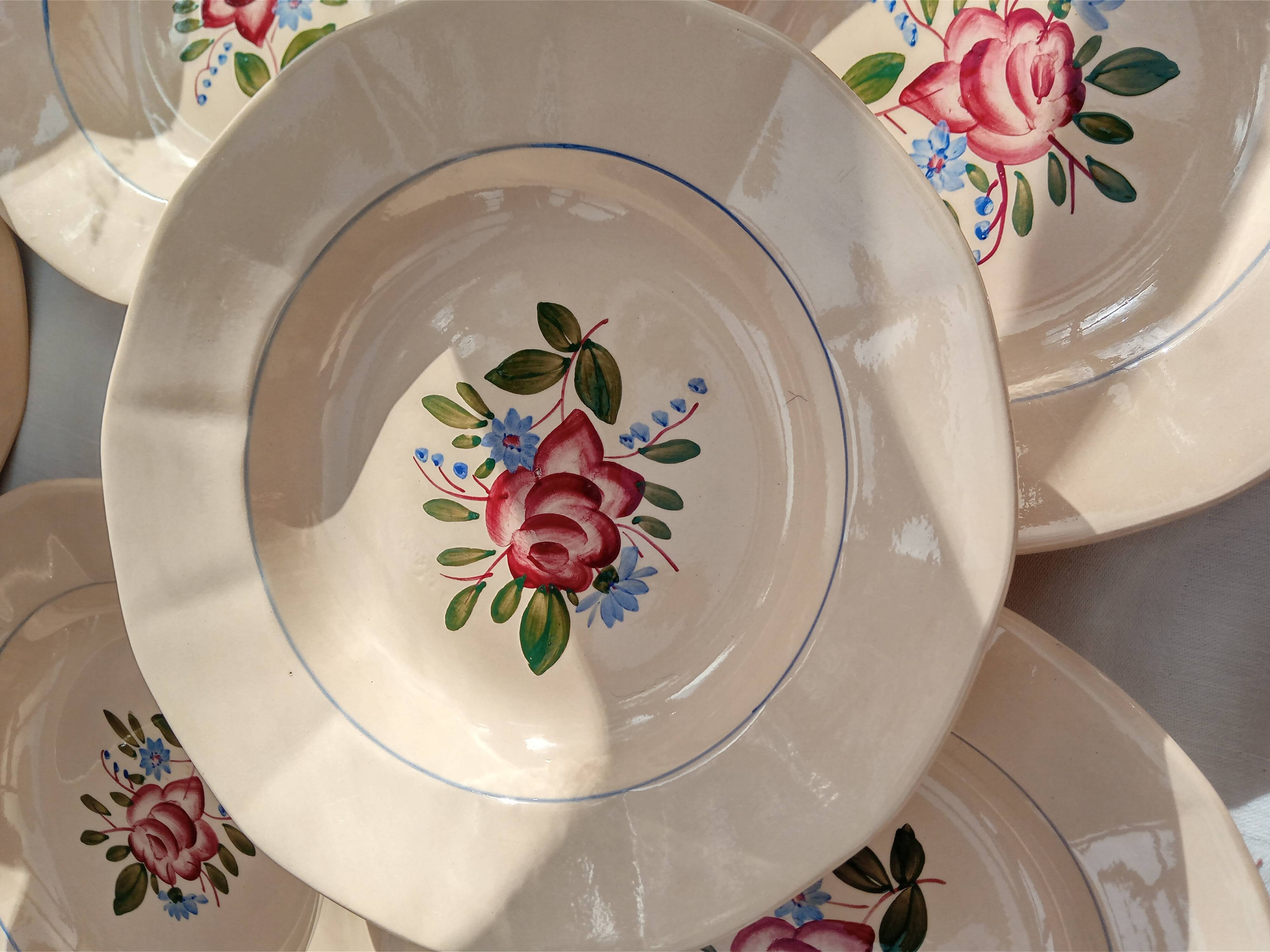 12 Digoin soup plates