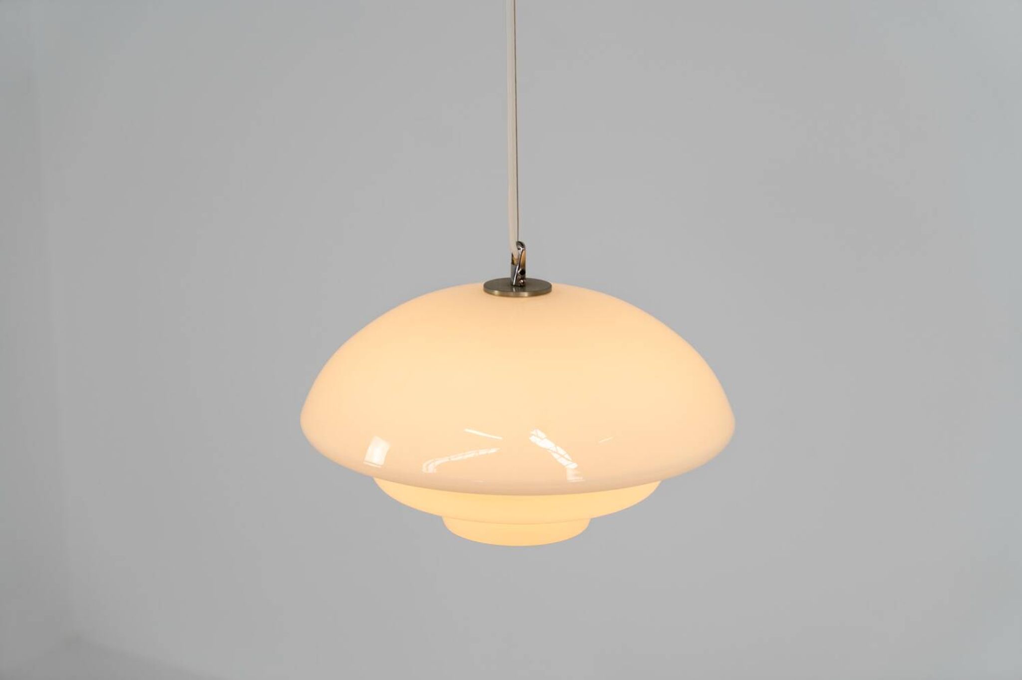 Mid-century glass pendant light (Denmark, 1970s).