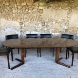 Expandable Scandinavian rosewood dining table by CJ Rosengaarden, circa 60's